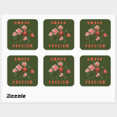 Retro Bloemen - Smash Fascism Vierkante Sticker (Vel)