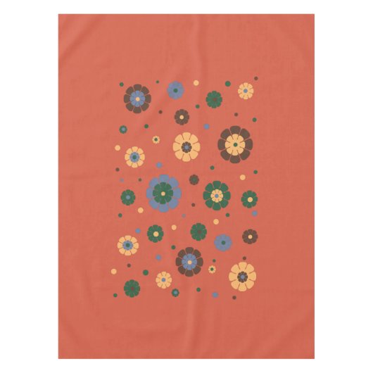 Retro bloemen tafelkleed (Voorkant)