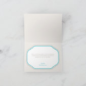 Retro Bloemen Teal & Khaki aangepaste bedankkaartj Bedankkaart (Binnen)