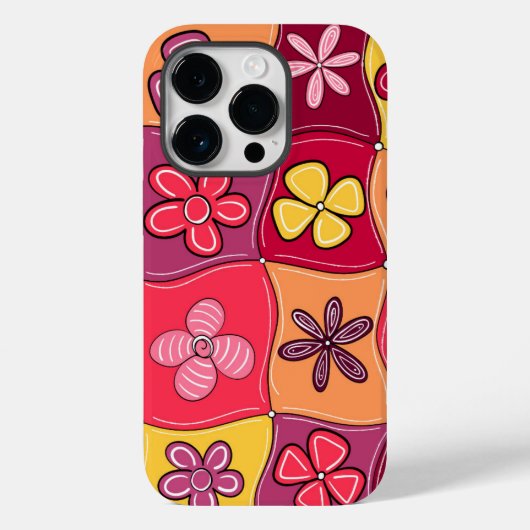 Retro Bloemen Telefoon Case (Achterkant)