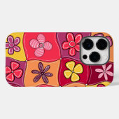 Retro Bloemen Telefoon Case (Achterkant (horizontaal))