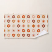 Retro Bloemen Terracotta Beige Bad Handdoek (Handdoek)
