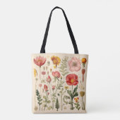 Retro Bloemen Tote Bag (Achterkant)