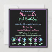 Retro Bloemen Uitnodiging (Voorkant)