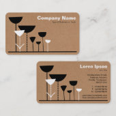 Retro Bloemen V2 - Kartonnen doos Achtergrond Visitekaartje (Voorkant / Achterkant)