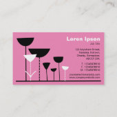 Retro Bloemen v2 - Roze Visitekaartje (Achterkant)