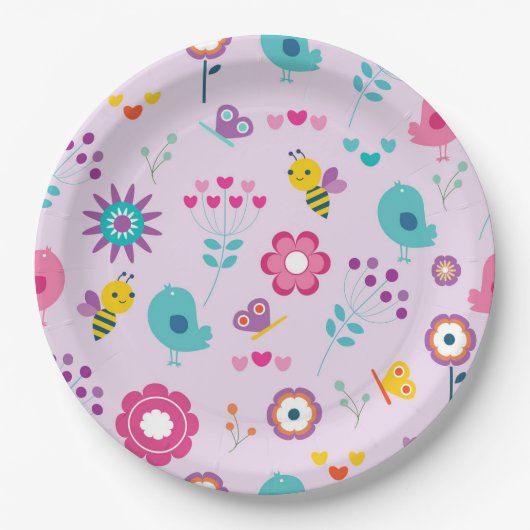 Retro Bloemen Vogel Dier Papier Bord (Voorkant)