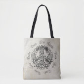 Retro Bloemen Vrede Liefdesboeken Wit Linnen Tote Bag (Voorkant)