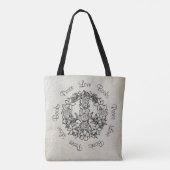 Retro Bloemen Vrede Liefdesboeken Wit Linnen Tote Bag (Achterkant)