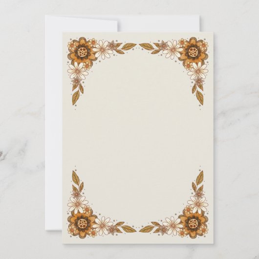 Retro Bloemen | VRIJGEZELLENFEEST Kaart (Achterkant)