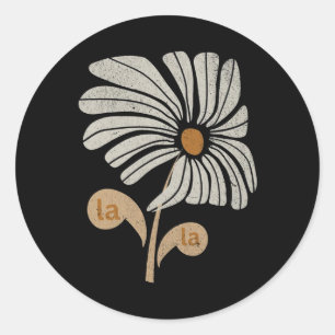 Retro  Bloemen Vrouw Kinderloze Cat Lady Comm Ronde Sticker