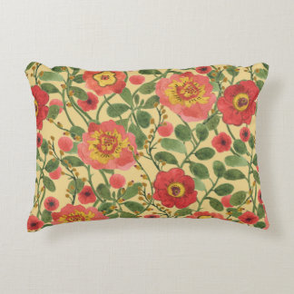 Retro Bloemen Waterverf: Tijdloze Elegantie Accent Kussen