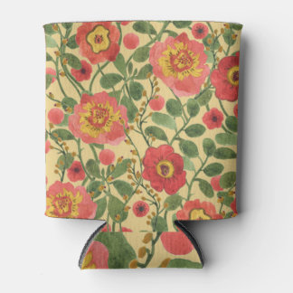 Retro Bloemen Waterverf: Tijdloze Elegantie Blikjeskoeler