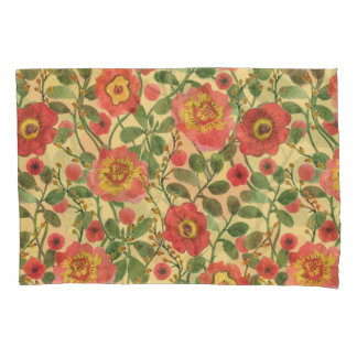 Retro Bloemen Waterverf: Tijdloze Elegantie Kussensloop