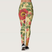Retro Bloemen Waterverf: Tijdloze Elegantie Leggings (Achterkant)
