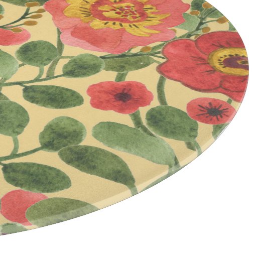 Retro Bloemen Waterverf: Tijdloze Elegantie Snijplank (Hoek)