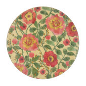 Retro Bloemen Waterverf: Tijdloze Elegantie Snijplank (Voorkant)
