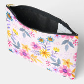 Retro bloemen wilde bloemen potlood etui (Open)
