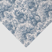 retro bloemenblauw naadloze toile de jouy tissuepapier (Detail)