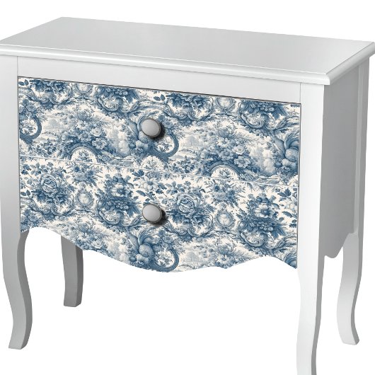 retro bloemenblauw naadloze toile de jouy tissuepapier