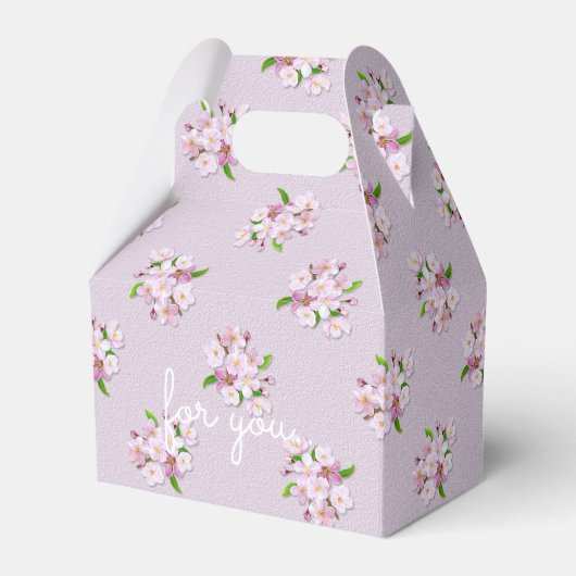 Retro bloemenbloesemontwerp bedankdoosjes (Voorkant Zijde)