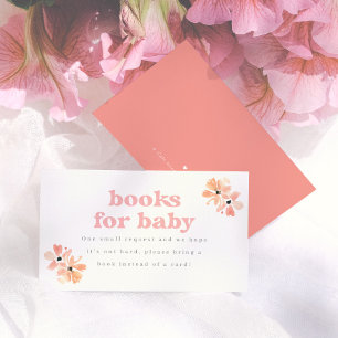 Retro Bloemenboek Voor Baby Meisje Baby Borrel Informatiekaartje