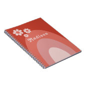 Retro Bloemenboog gepersonaliseerde naam Notitieboek (Rechterzijde)