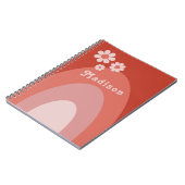 Retro Bloemenboog gepersonaliseerde naam Notitieboek (Linkerzijde)