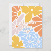 Retro bloemenbruiloft kaart (Achterkant)