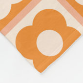 Retro Bloemencontrole Patroon geel, Sinaasappel Fleece Deken (Hoek)