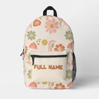 Retro bloemendaisy boho-patroon bedrukte rugzak