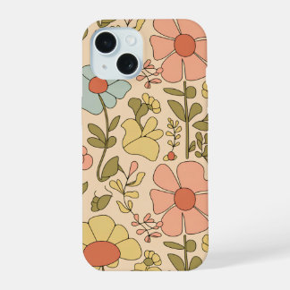 Retro Bloemendecor | Vintage Bloempatroon iPhone 15 Case