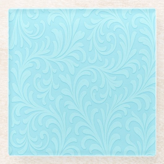retro bloemendesign glazen onderzetter (Voorkant)