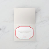 Retro Bloemendesign Rood & Khaki aangepaste bedank Bedankkaart (Binnen)