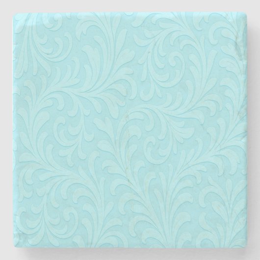 retro bloemendesign stenen onderzetter (Voorkant)