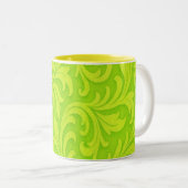 retro bloemendesign tweekleurige koffiemok (Voorkant rechts)