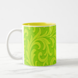 retro bloemendesign tweekleurige koffiemok