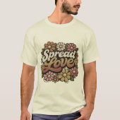Retro Bloemendesign Verspreid Liefde Esthetisch On T-shirt (Voorkant)