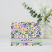 Retro bloemendesign voor pickleball briefkaart (Staand voorkant)
