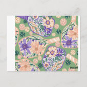 Retro bloemendesign voor pickleball briefkaart (Achterkant)