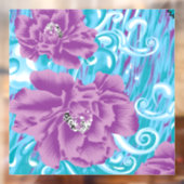 Retro bloemendopamine-vensterfolie raamsticker (Vel 2)