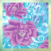 Retro bloemendopamine-vensterfolie raamsticker (Vel 3)