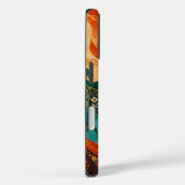 Retro Bloemengolf Hoesje voor Telefoon (Achterkant / Rechts)