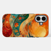 Retro Bloemengolf Hoesje voor Telefoon (Achterkant (horizontaal))