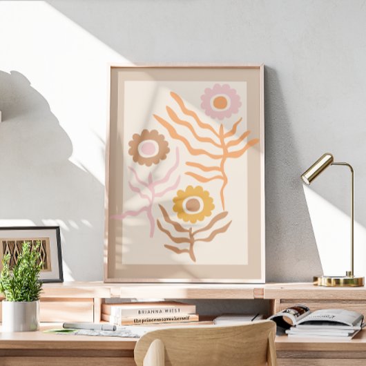 Retro bloemenkunst II Poster