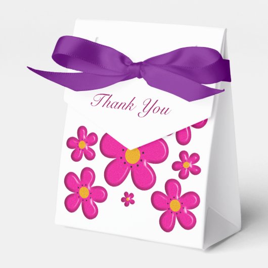 Retro bloemenkwekerij ontwerp bedankdoosjes (Voorkant Zijde)