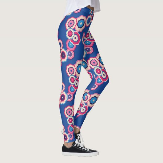 Retro bloemenleggings leggings (Rechts)