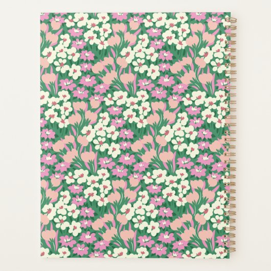 Retro Bloemenleraar met een persoonlijk plan Planner (Achterkant)