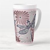 Retro  Bloemenlibel Latte Mok (Rechterhoek)