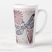 Retro  Bloemenlibel Latte Mok (Rechts)